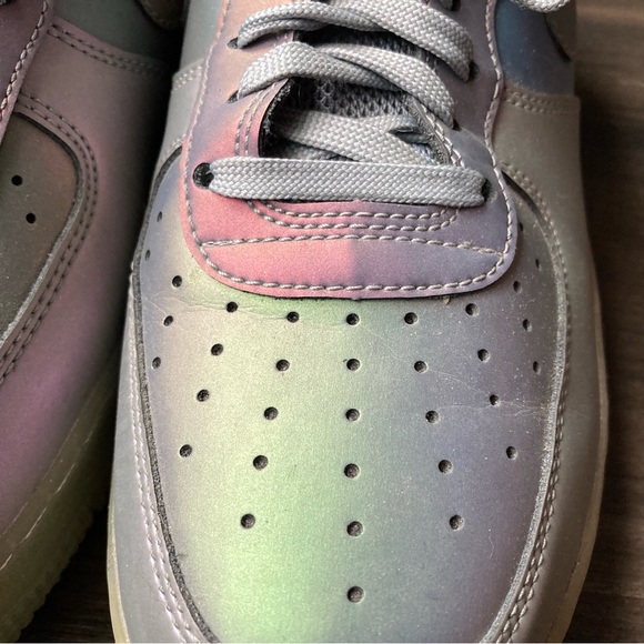 Men’s green, purple, & silver NIKE AIR FORCE 1’s - Picture 4 of 6